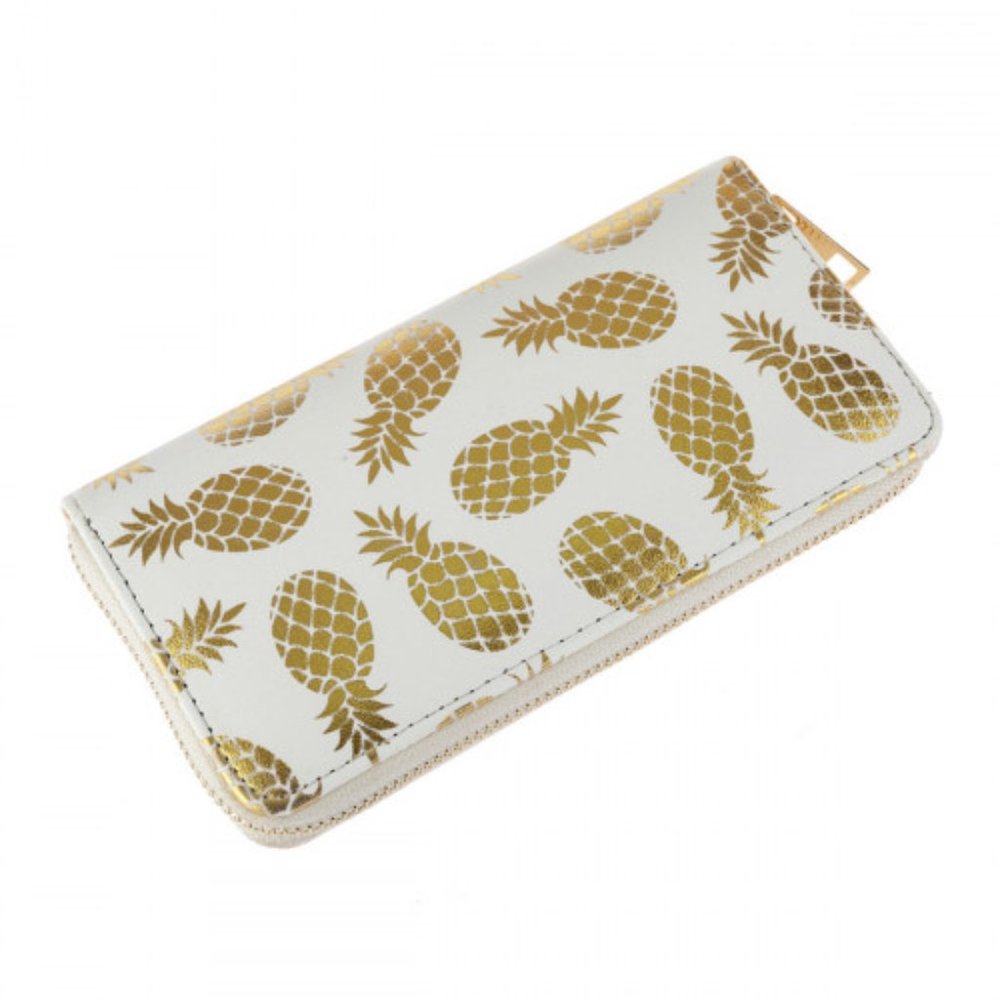 Gold Pineapple Wallet (White)